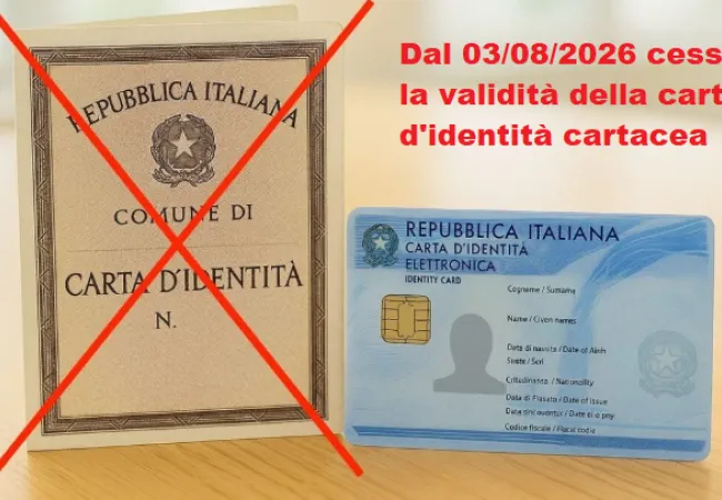 carta d'identità cartacea sbarrata e cie